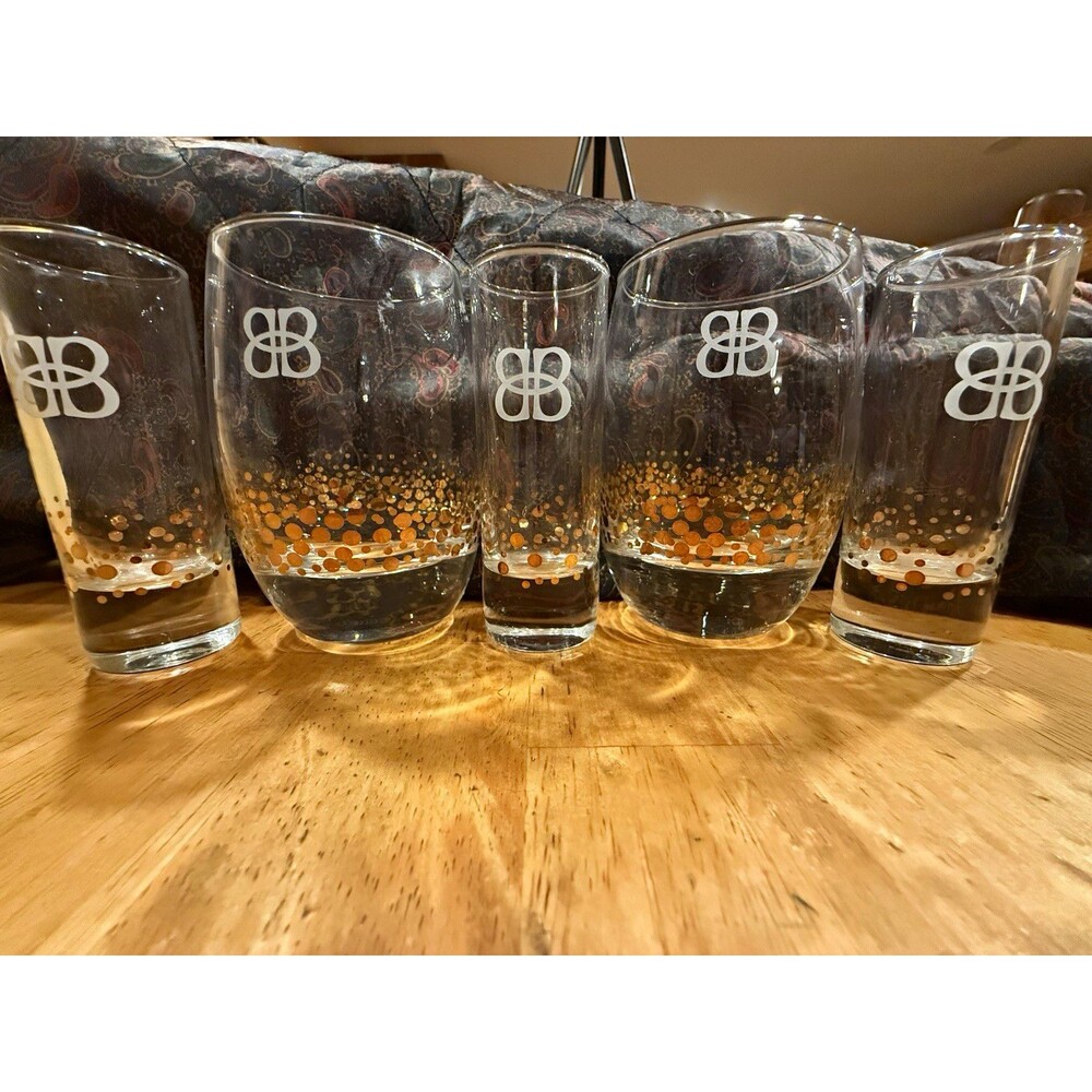Baileys Irish cream gold confetti Decorated Glassware Set